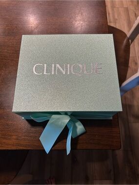 Clinique Mint Green Skincare Gift Box with Ribbon